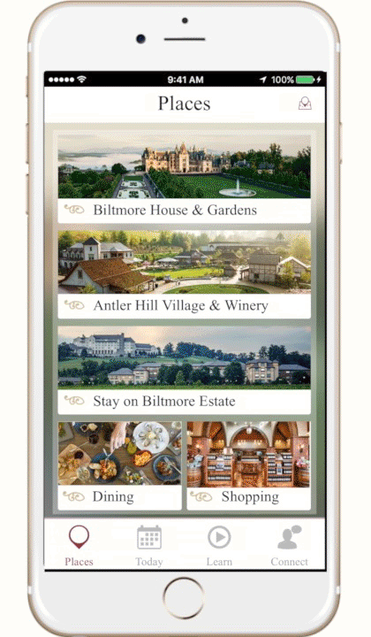 Experience the Biltmore app on your iPhone.