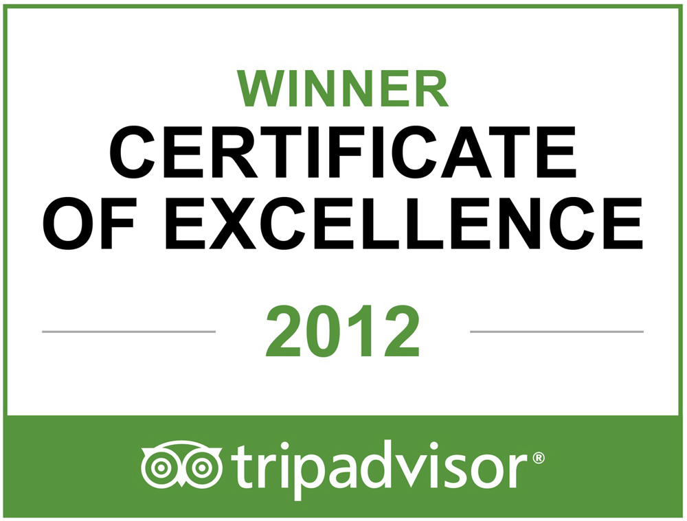 Trip Advisor Certificate of Excellence Winner 2012