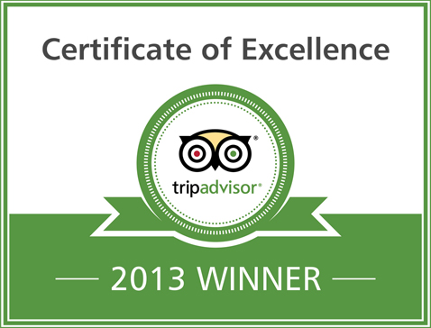 Trip Advisor Certificate of Excellence 2013