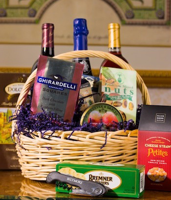 wine and chocolate gift basket